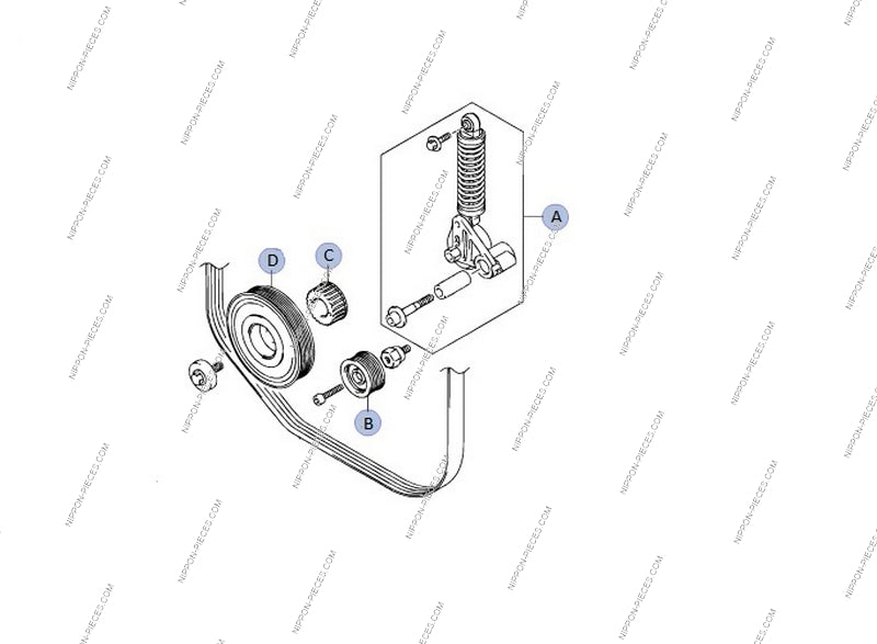 Tendeur de courroie d'accessoires NPS S110I01 (OE 17540-67JA2)