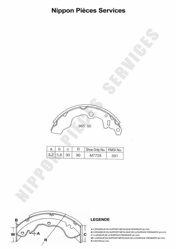 Zapatas de freno NPS S350I08 (OE 53210-84010)