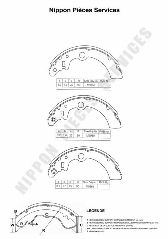 Zapatas de freno NPS S350I15 (OE 53200-76G51)