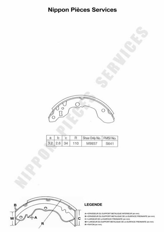Zapatas de freno NPS S350I19 (OE 53210-60A70)