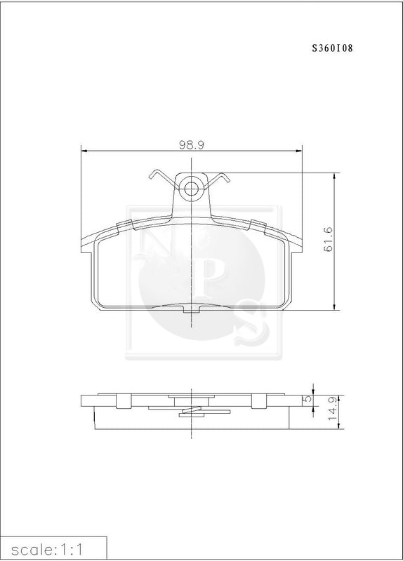 Plaquettes de frein avant NPS S360I08 (OE 00000A01225)