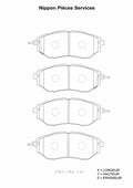 Pastillas de freno delanteras NPS S360U11 (OE 26296AG051)