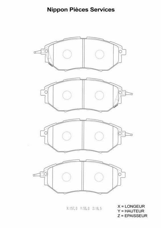 Pastillas de freno delanteras NPS S360U11 (OE 26296AG051)