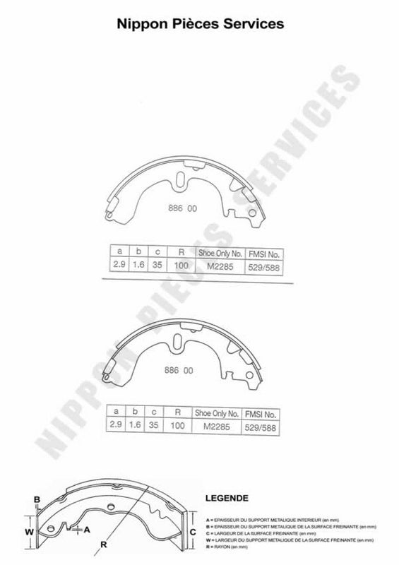 Zapatas de freno NPS T350A01 (OE 449512250)