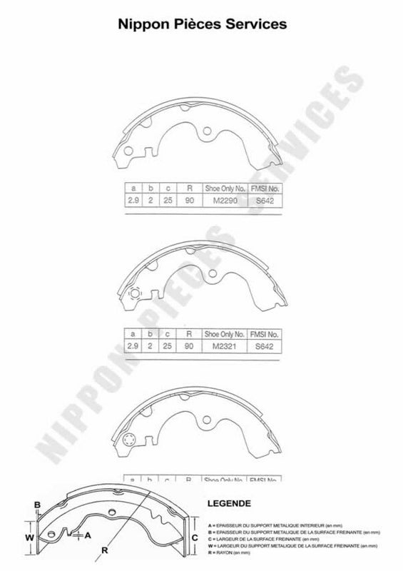 Zapatas de freno NPS T350A47 (OE 449510110)