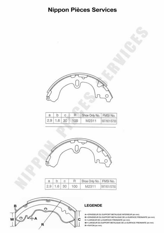 Zapatas de freno NPS T350A61 (OE 449512210)