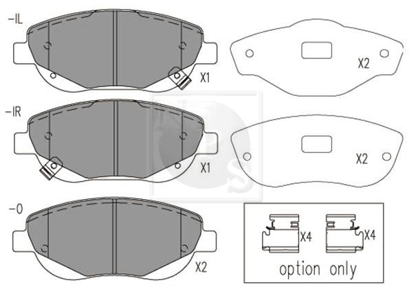 Front brake pads NPS T360A130 (OE 446505300)