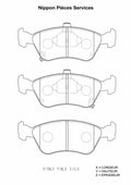 Pastillas de freno delanteras NPS T360A98 (OE 446505110)