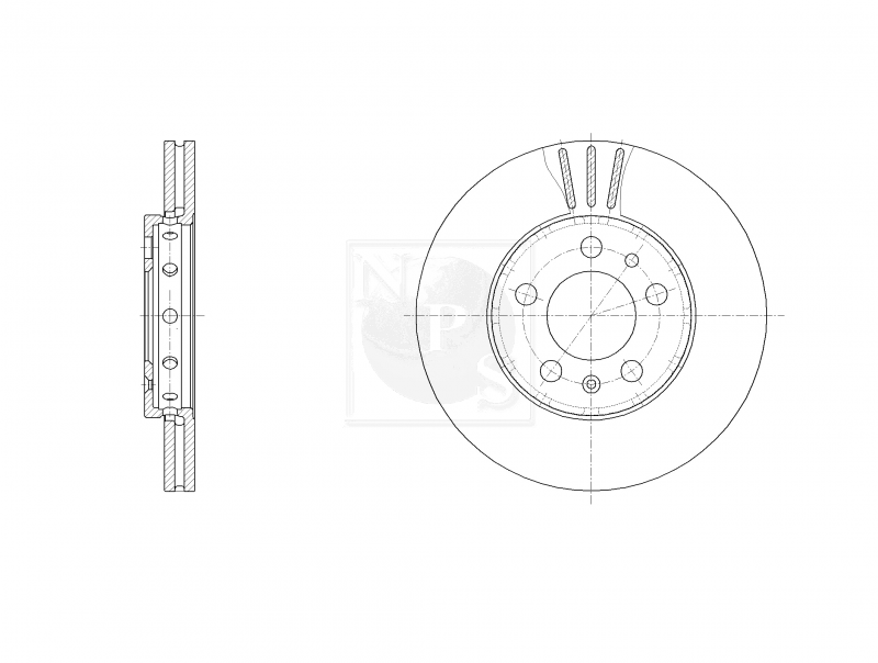 Disco de freno delantero NPS V330G02 (OE 6QD 615 301)