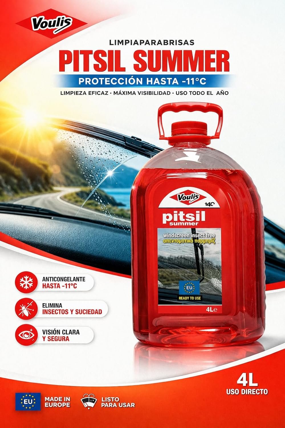 Líquido limpiaparabrisas anti insectos verano 4L (2)