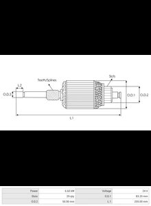 Rotor Démarreur 24V 6.6kW AS-PL (2)