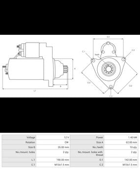 Motor Arranque Land Rover 12V 1.4kW (5)