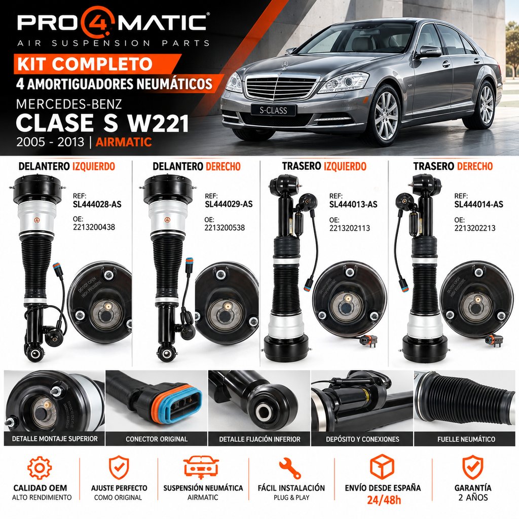 Kit 4 Amortiguadores Airmatic Mercedes S W221 (1)