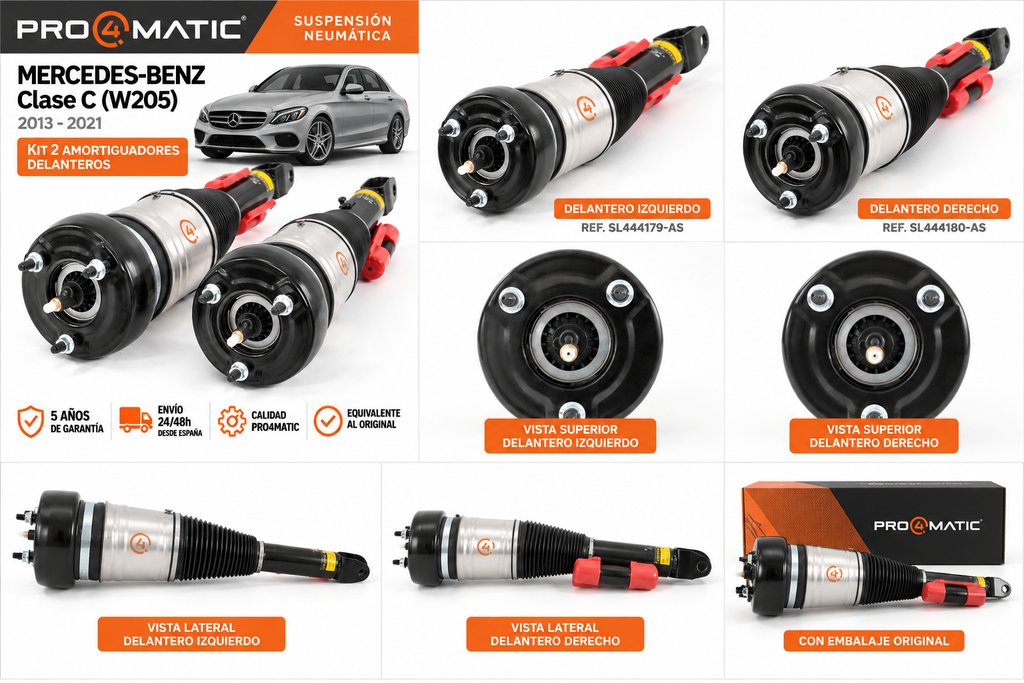 Kit 2 amortiguadores neumáticos del. Mercedes W205 (2)